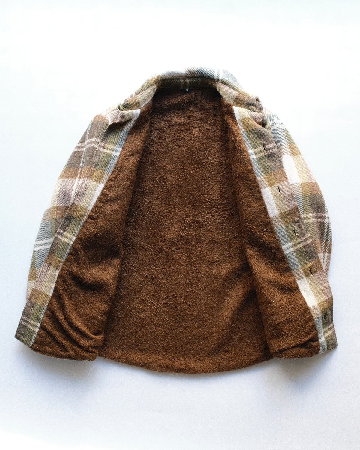 80s Plaid Pile Lined Shirt Jacket