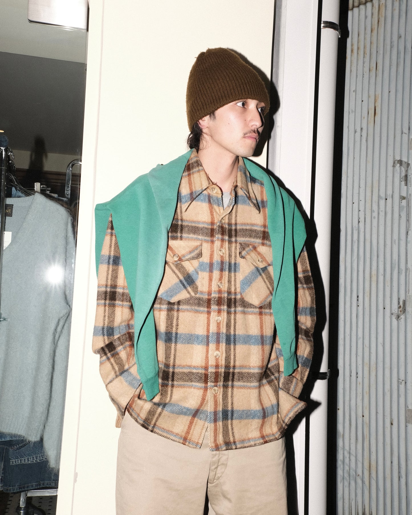 60s~70s Vintage Wool Check Shirt