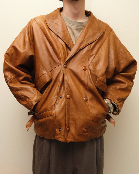 Dolman Sleeve Leather Jacket