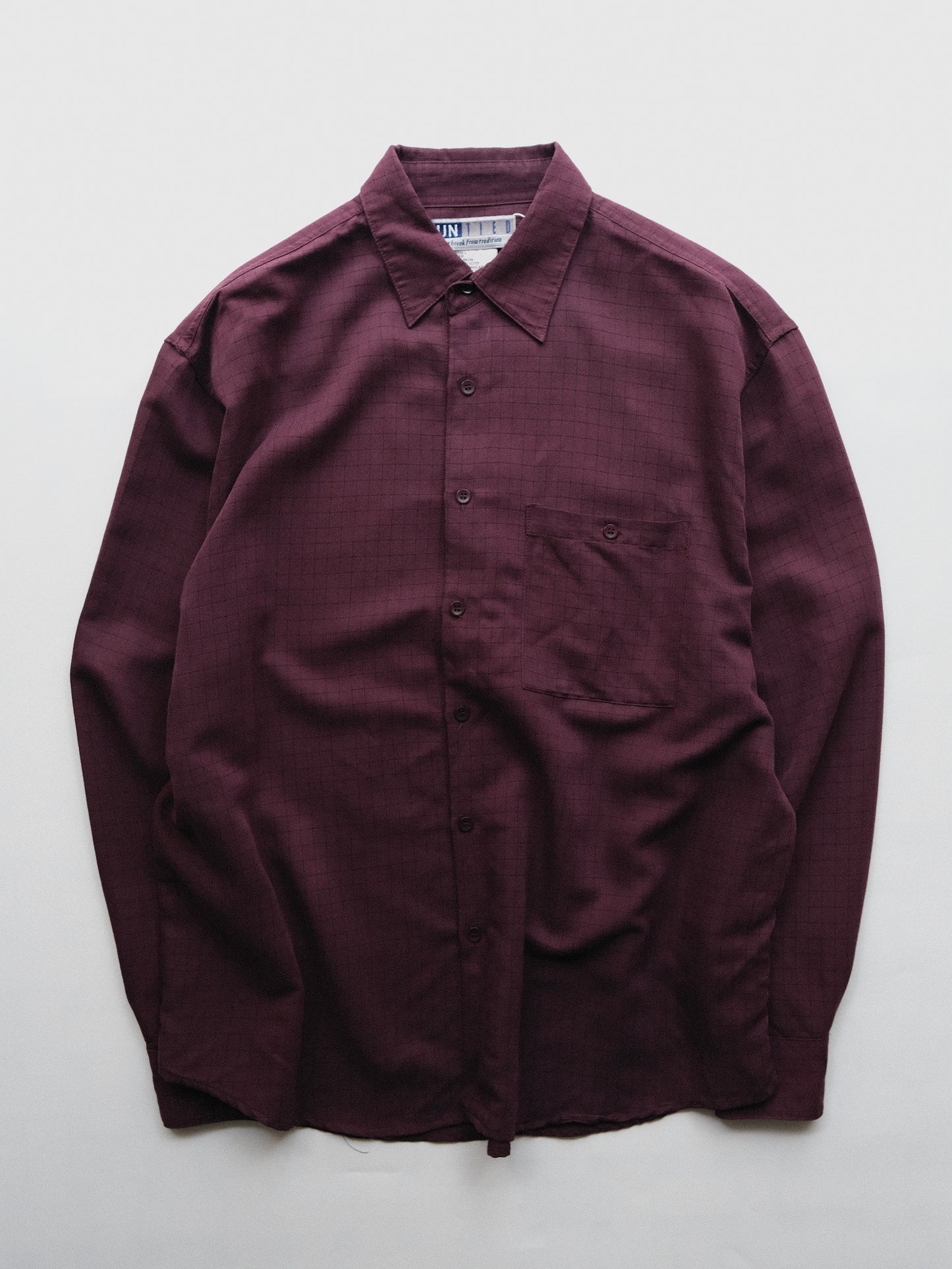 UNTIED - Windowpane Rayon Blend Shirt
