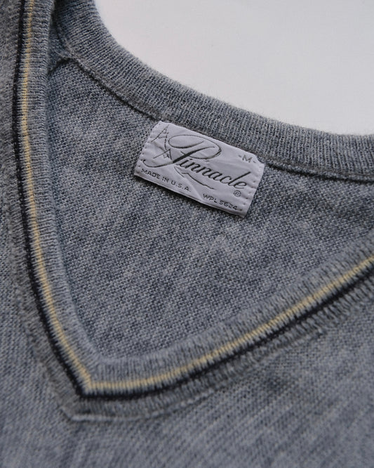 70s Pinnacle "Wool V-Neck Knit" Made in USA