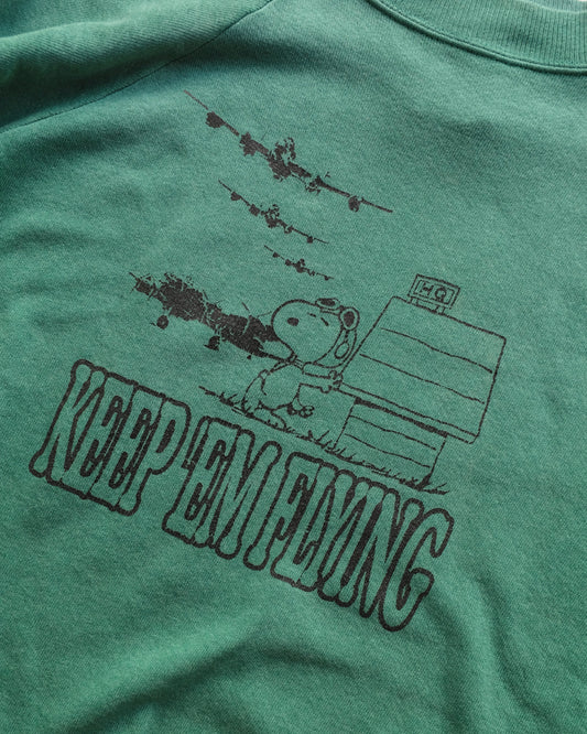 80s SNOOPY(PEANUTS)“KEEP ’EM FLYING Sweat Shirt"