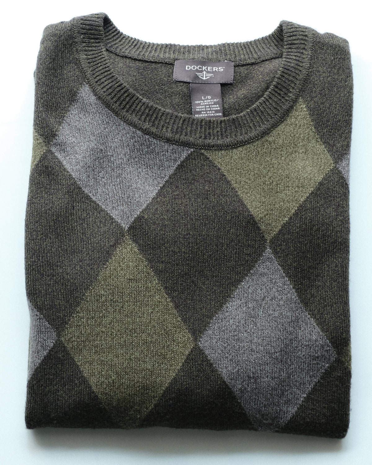DOCKERS - Argyle Acrylic Crew Neck Knit