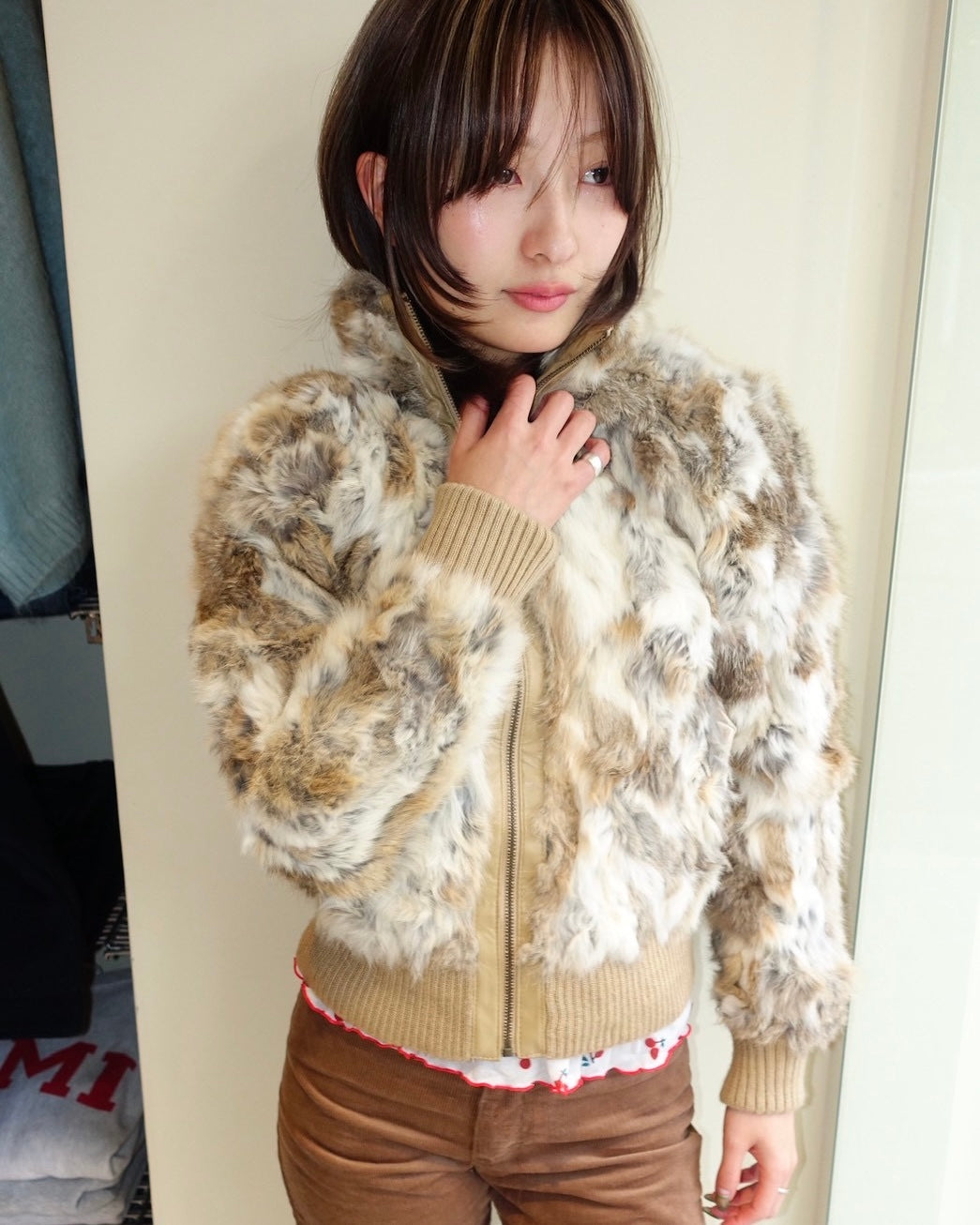 Charlotte Russe - Faux Fur Zip-Up Jacket