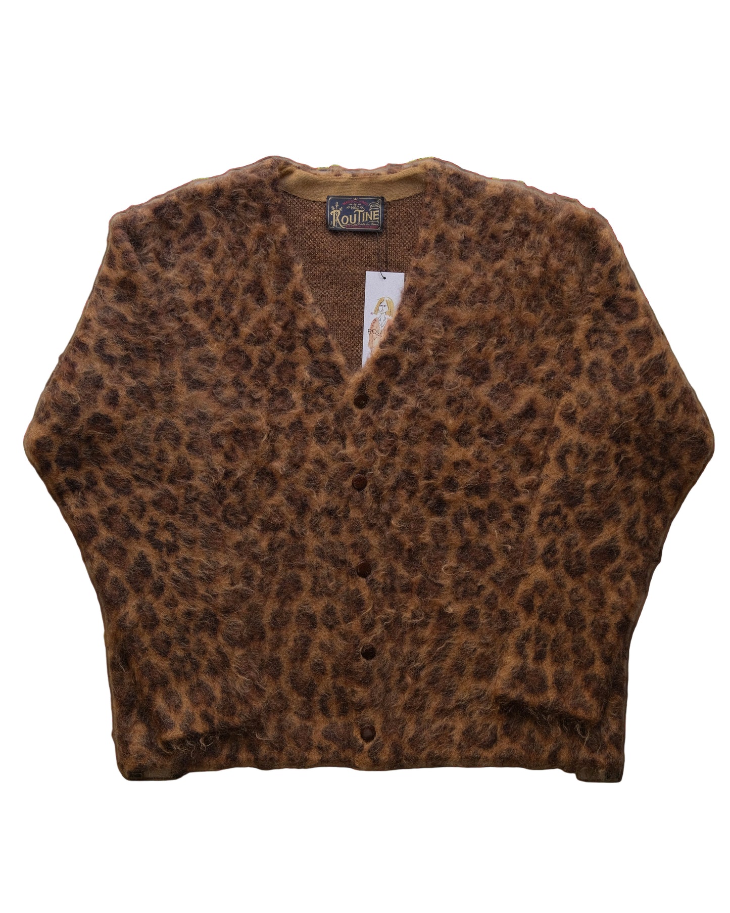 ROUTINE - Mohair knit cardigan / Leopard
