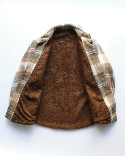 80s Plaid Pile Lined Shirt Jacket