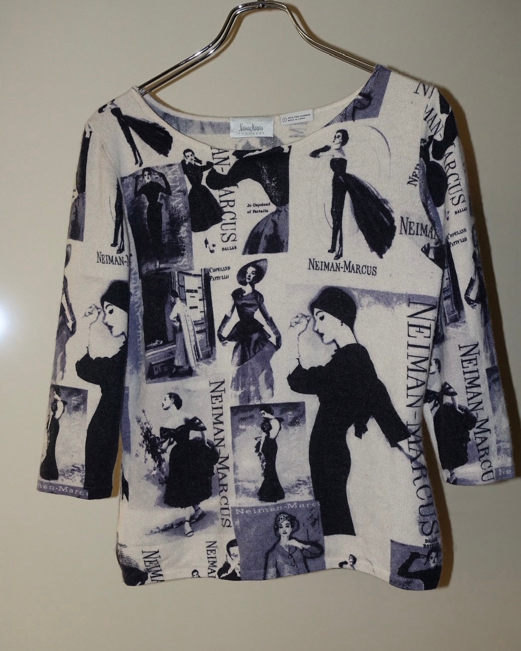 Neiman Marcus Graphic Cashmere Knit