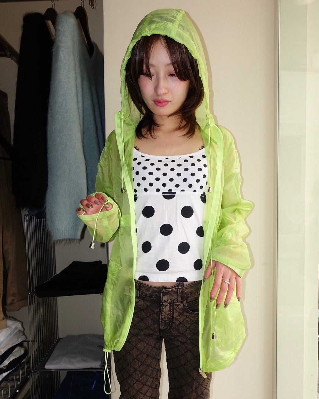 Lime Sheer Hooded Shell