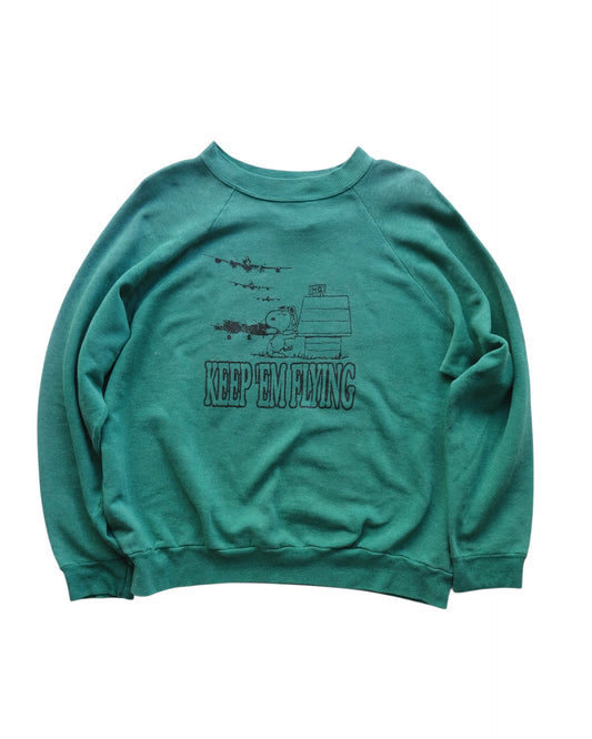 80s SNOOPY（PEANUTS）“KEEP ’EM FLYING Sweat Shirt"