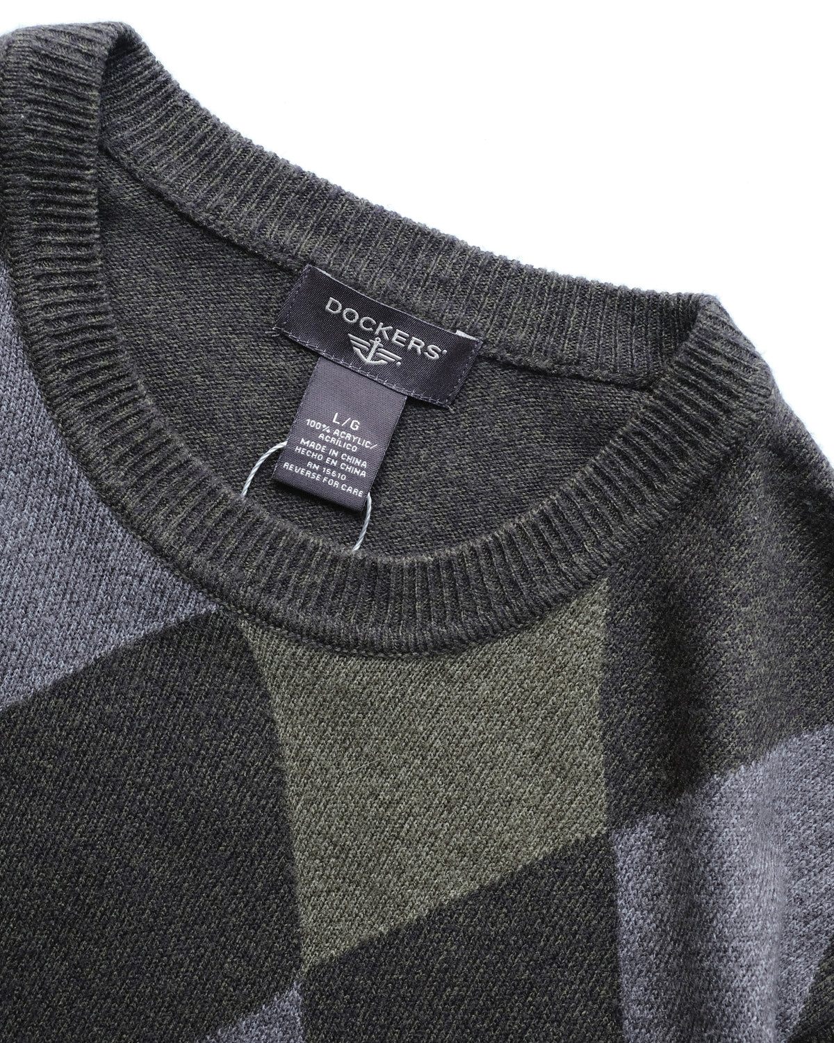 DOCKERS - Argyle Acrylic Crew Neck Knit