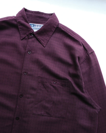 UNTIED - Windowpane Rayon Blend Shirt