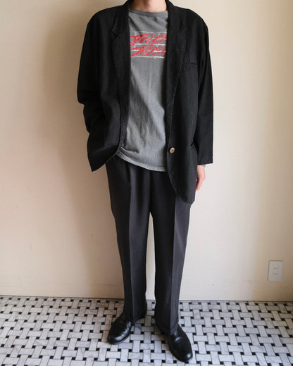 Black Cotton Linen Jacket