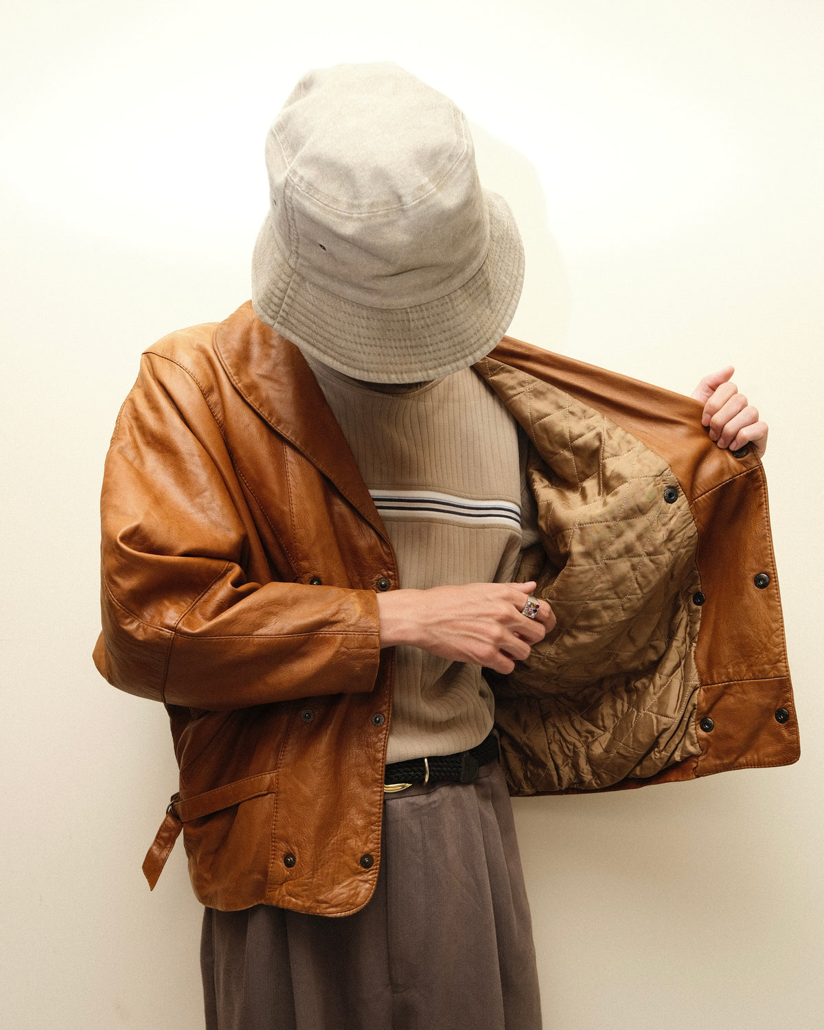 Dolman Sleeve Leather Jacket