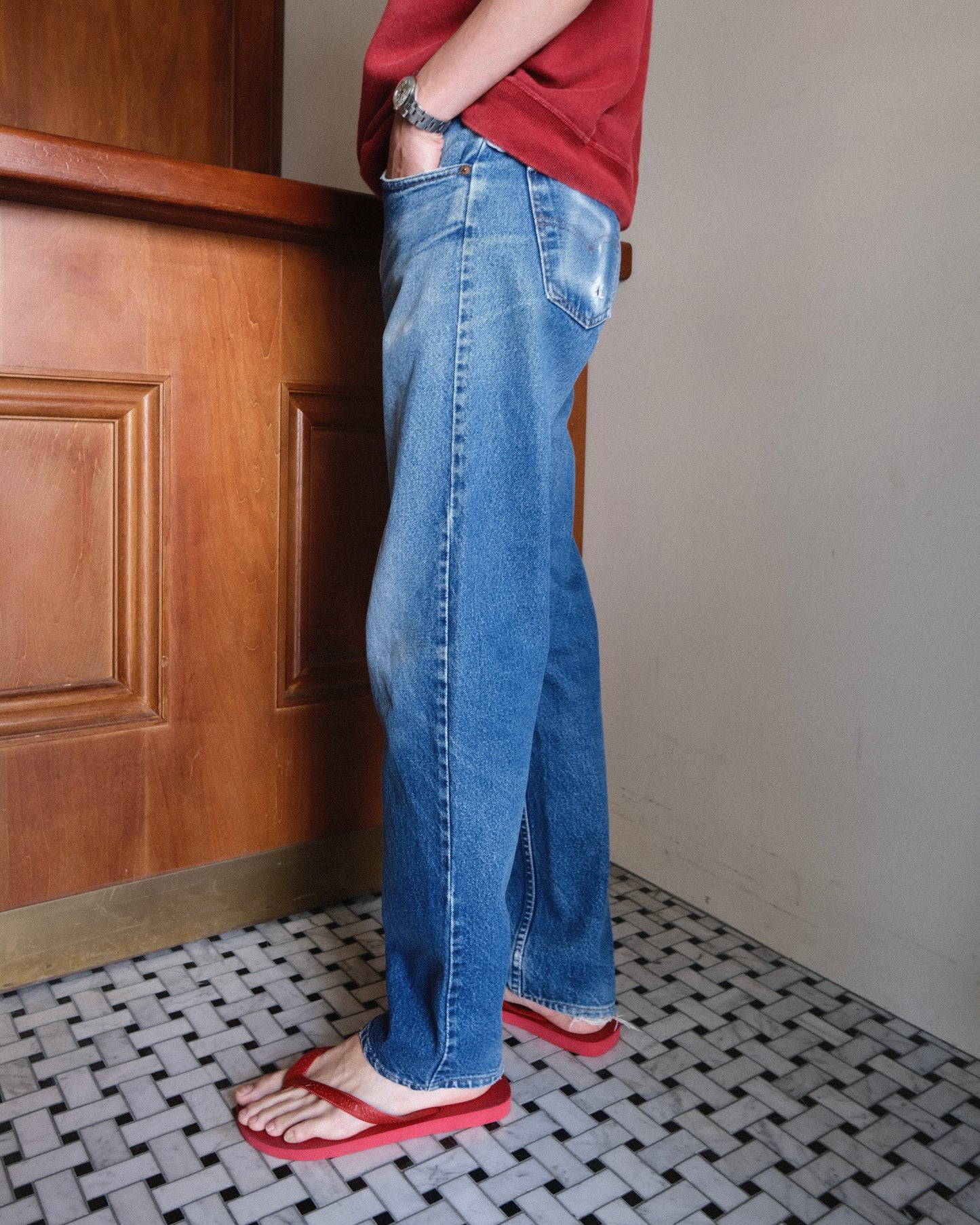 43. Levi's 505 Tapered Straight Denim Pants / W33 L31