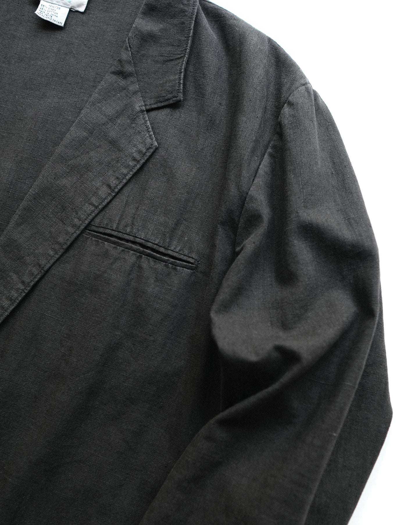 Black Cotton Linen Jacket