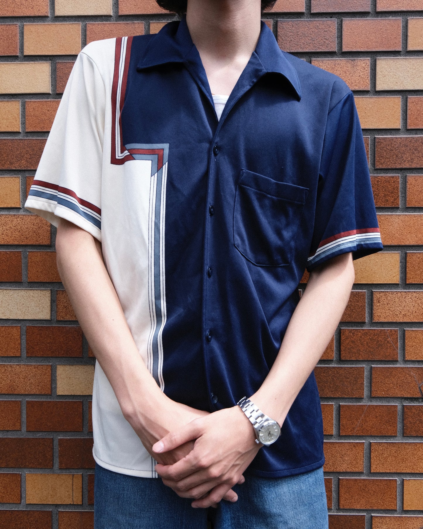 VAN HEUSEN - Color Block Polyester Shirt