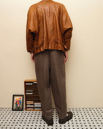 Dolman Sleeve Leather Jacket