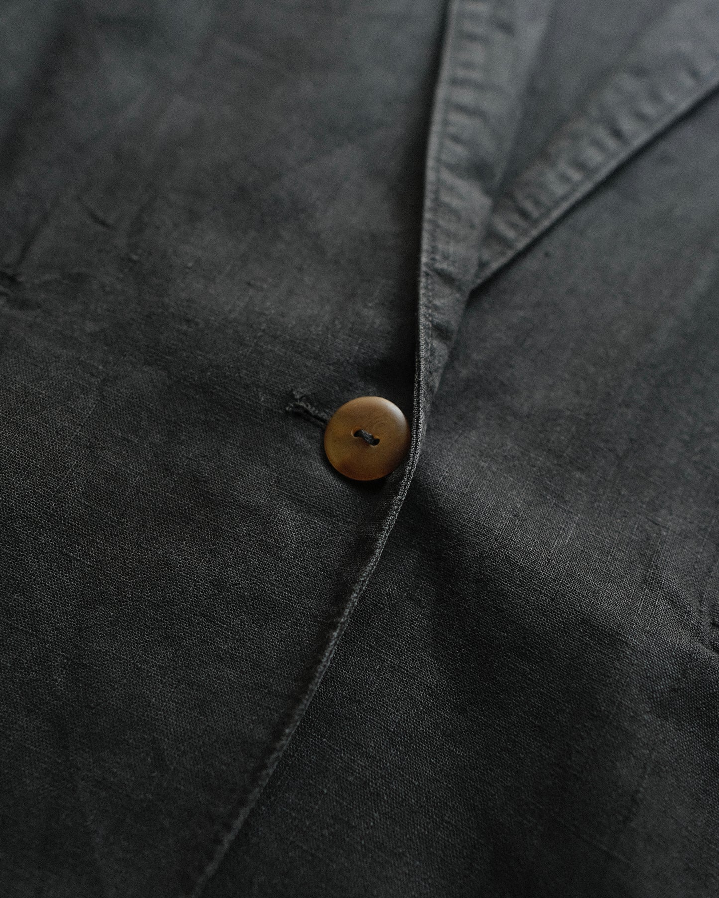 Black Cotton Linen Jacket