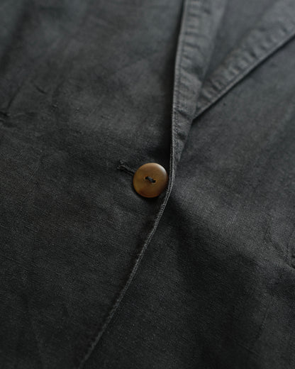 Black Cotton Linen Jacket