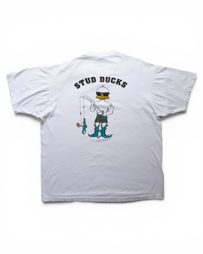90s FRUIT OF THE LOOM - AQUA STUD DUCKS “Original Crew ’89”