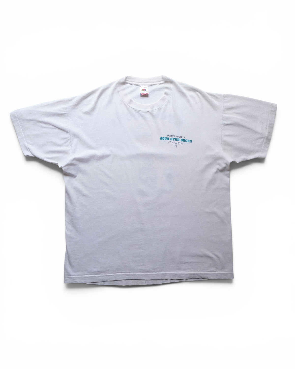 90s FRUIT OF THE LOOM - AQUA STUD DUCKS “Original Crew ’89”