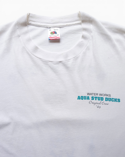 90s FRUIT OF THE LOOM - AQUA STUD DUCKS “Original Crew ’89”