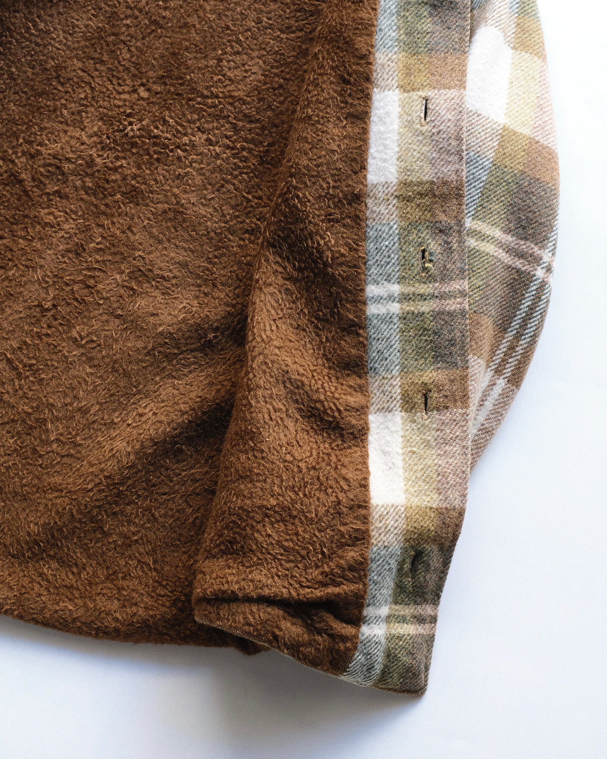 80s Plaid Pile Lined Shirt Jacket