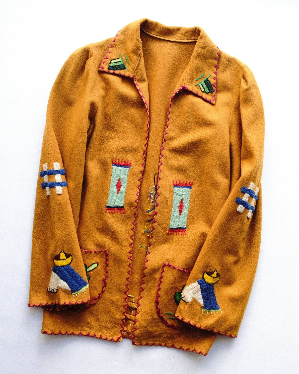 Vintage Hand Embroidered Wool Jacket