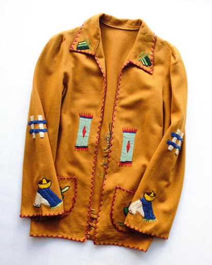 Vintage Hand Embroidered Wool Jacket