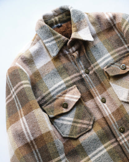 80s Plaid Pile Lined Shirt Jacket