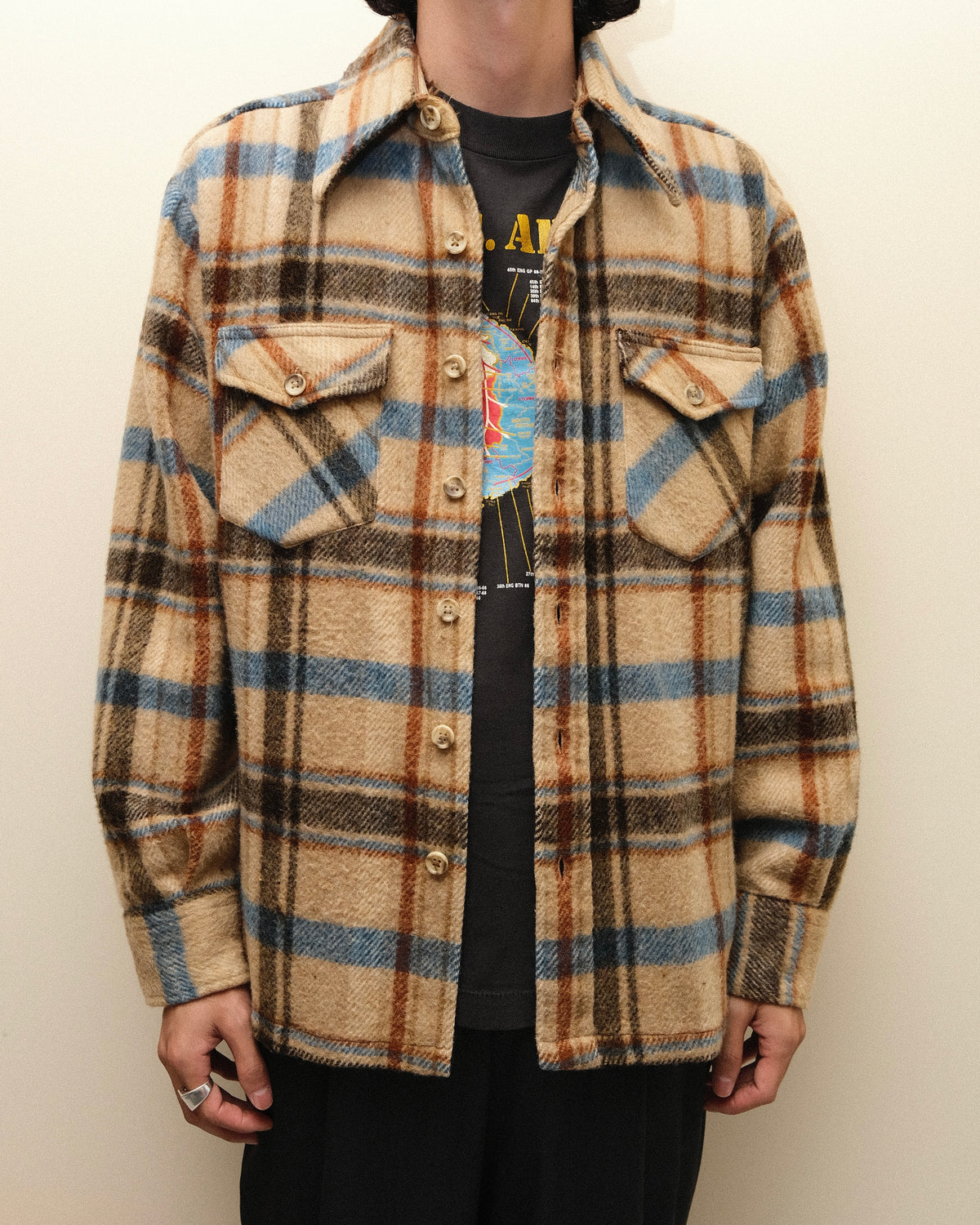 70s Wallachs Wool / Cotton CPO Shirt