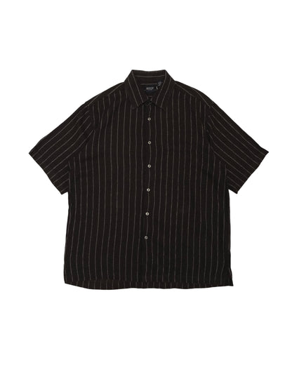 ARROW - Black Stripe Cotton Rayon Shirt