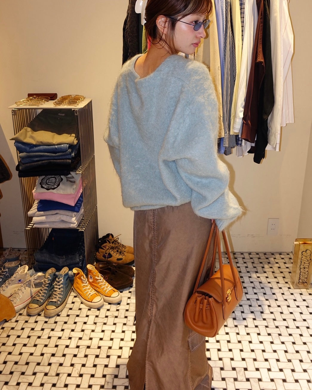 Drawstring Cargo Long Skirt