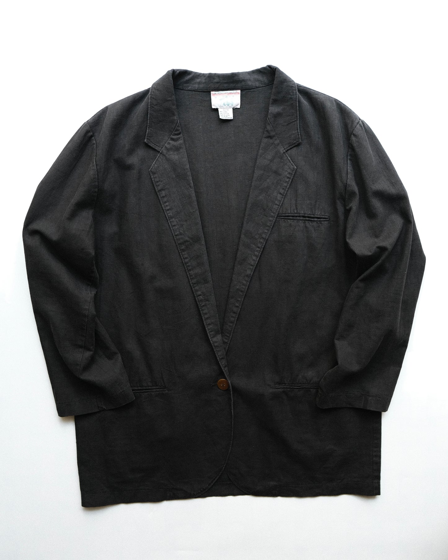Black Cotton Linen Jacket