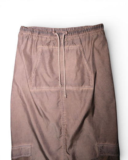 Drawstring Cargo Long Skirt