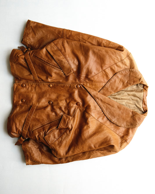 Dolman Sleeve Leather Jacket