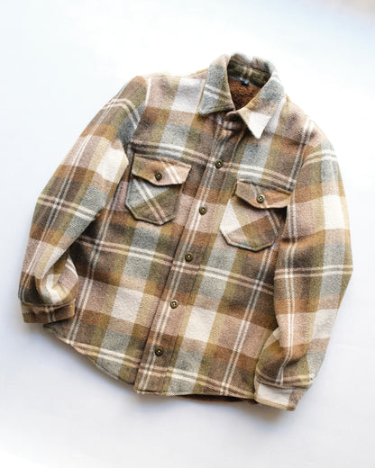 80s Plaid Pile Lined Shirt Jacket