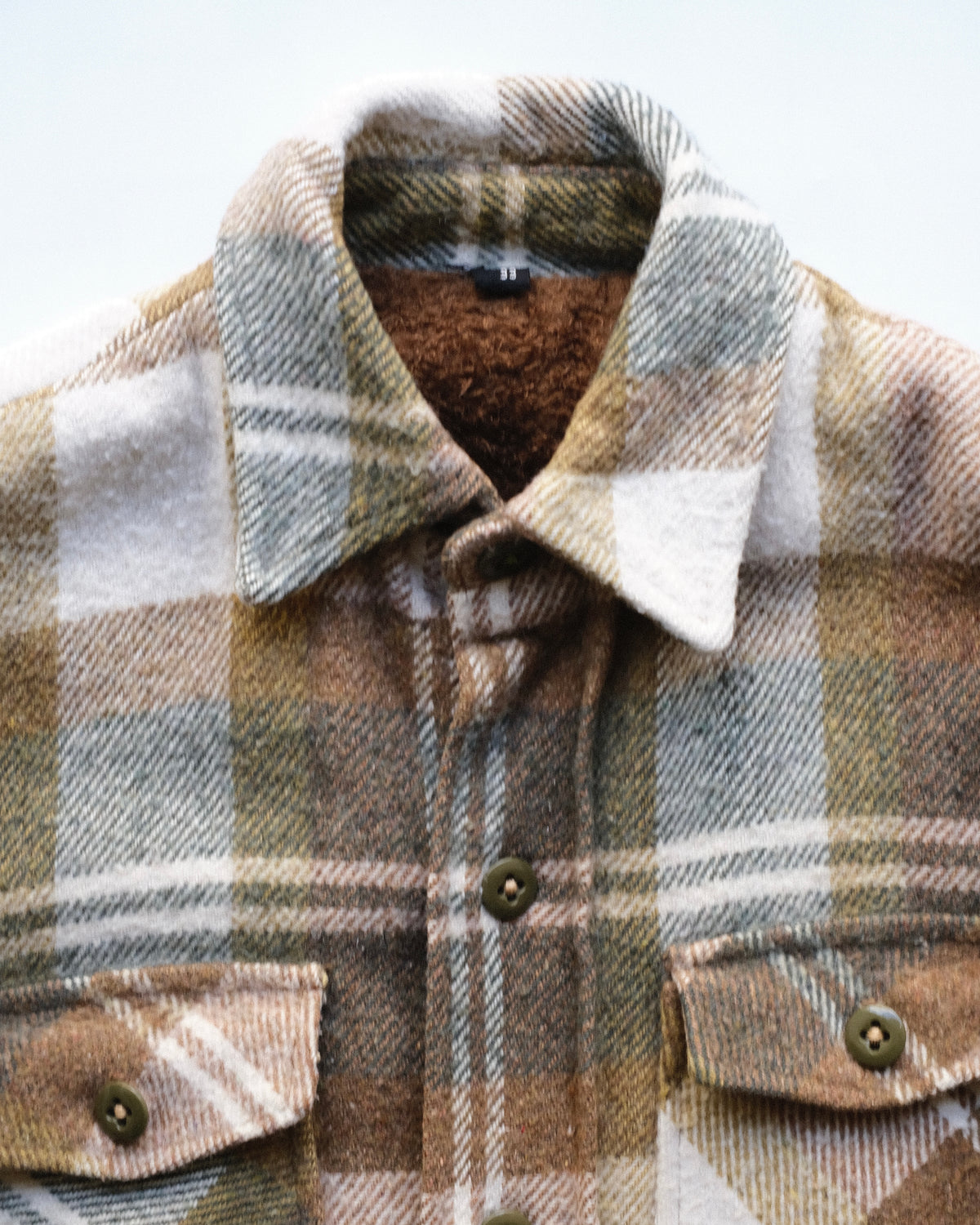 80s Plaid Pile Lined Shirt Jacket