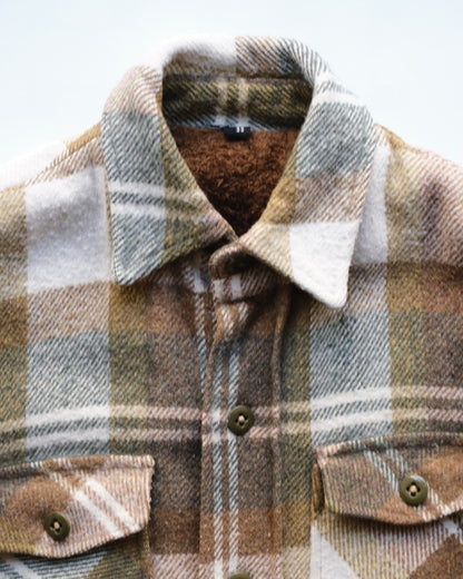 80s Plaid Pile Lined Shirt Jacket