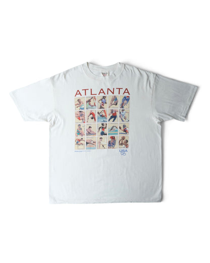 90s ONEITA - Atlanta 1996 Olympics Stamp Graphic Tee