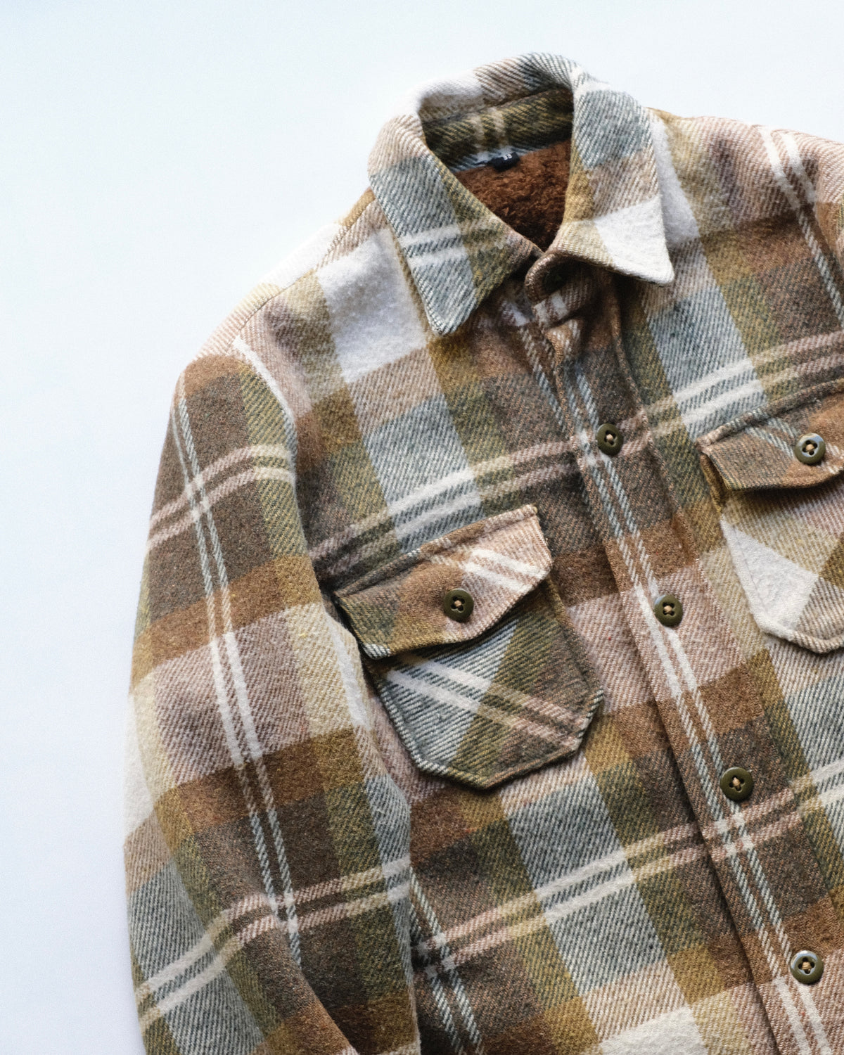 80s Plaid Pile Lined Shirt Jacket