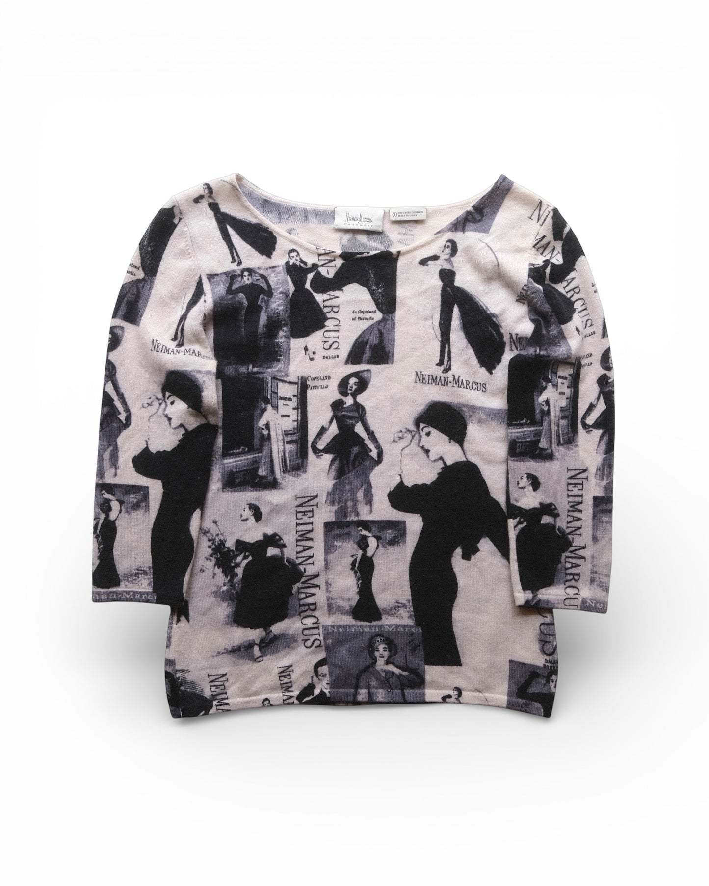Neiman Marcus Graphic Cashmere Knit