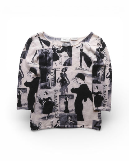 Neiman Marcus Graphic Cashmere Knit