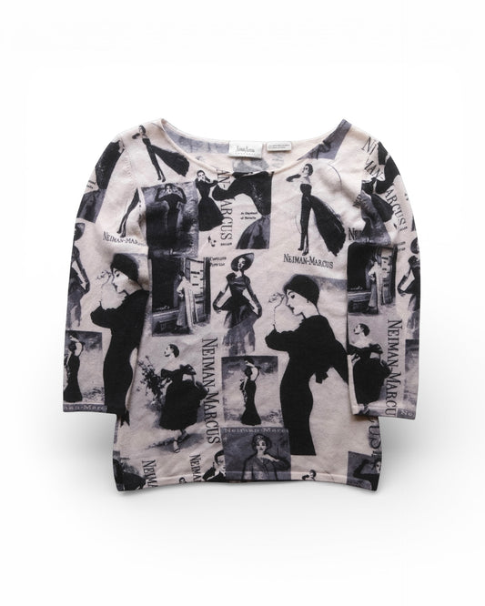 Neiman Marcus Graphic Cashmere Knit