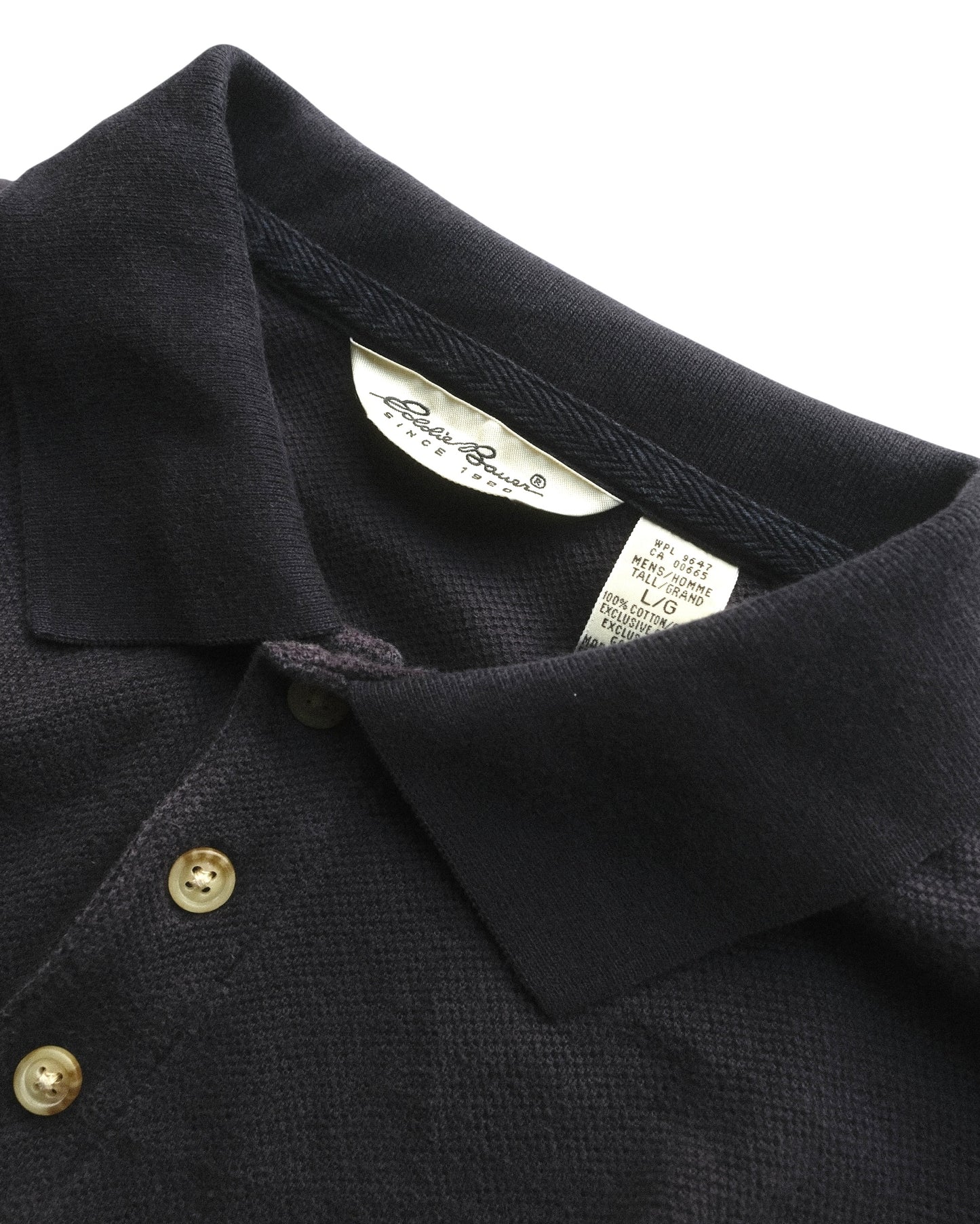 90s Eddie Bauer Border Design Cotton Polo Shirt