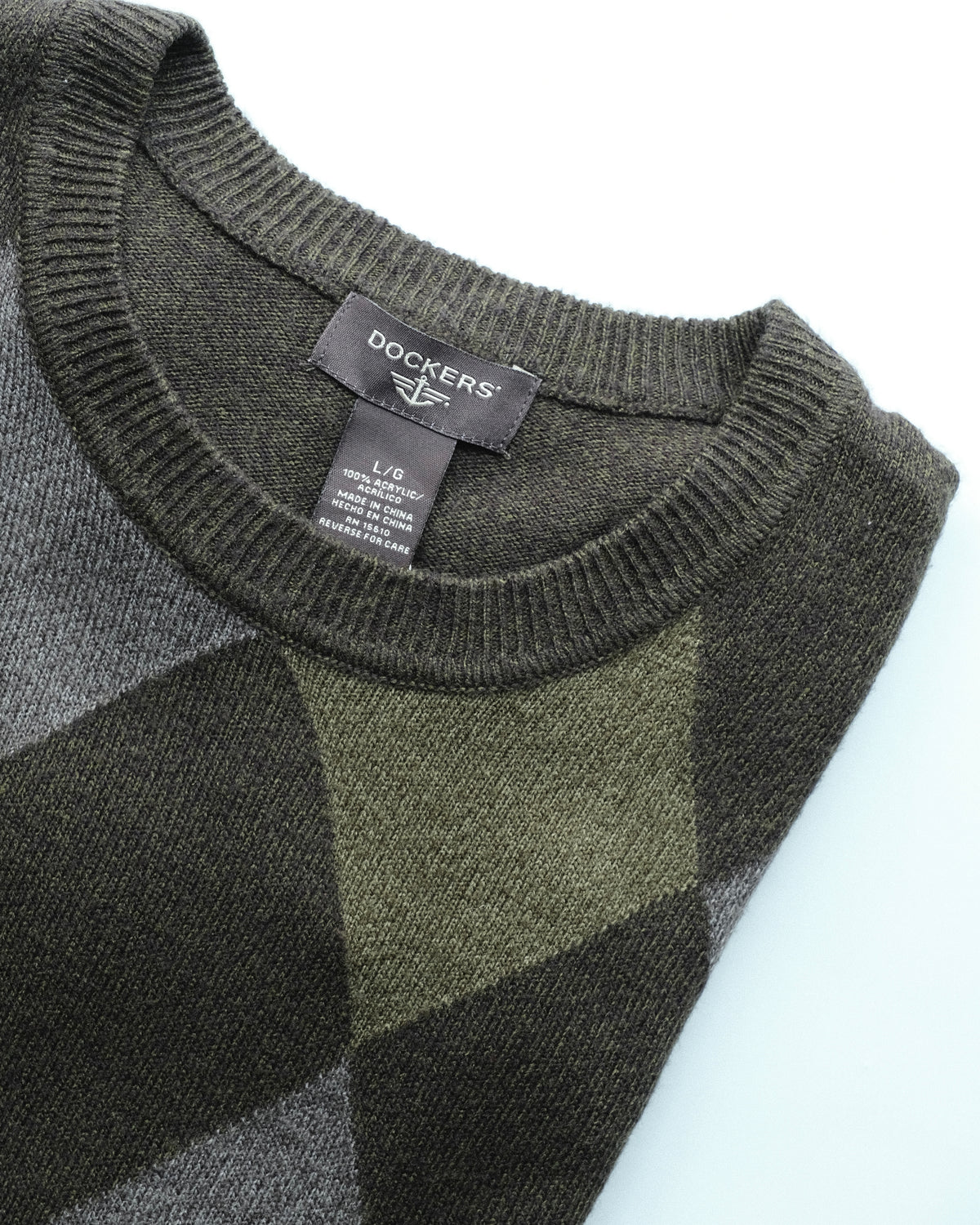 DOCKERS - Argyle Acrylic Crew Neck Knit