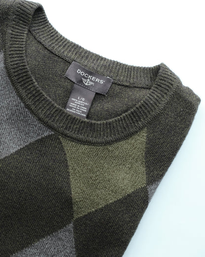 DOCKERS - Argyle Acrylic Crew Neck Knit