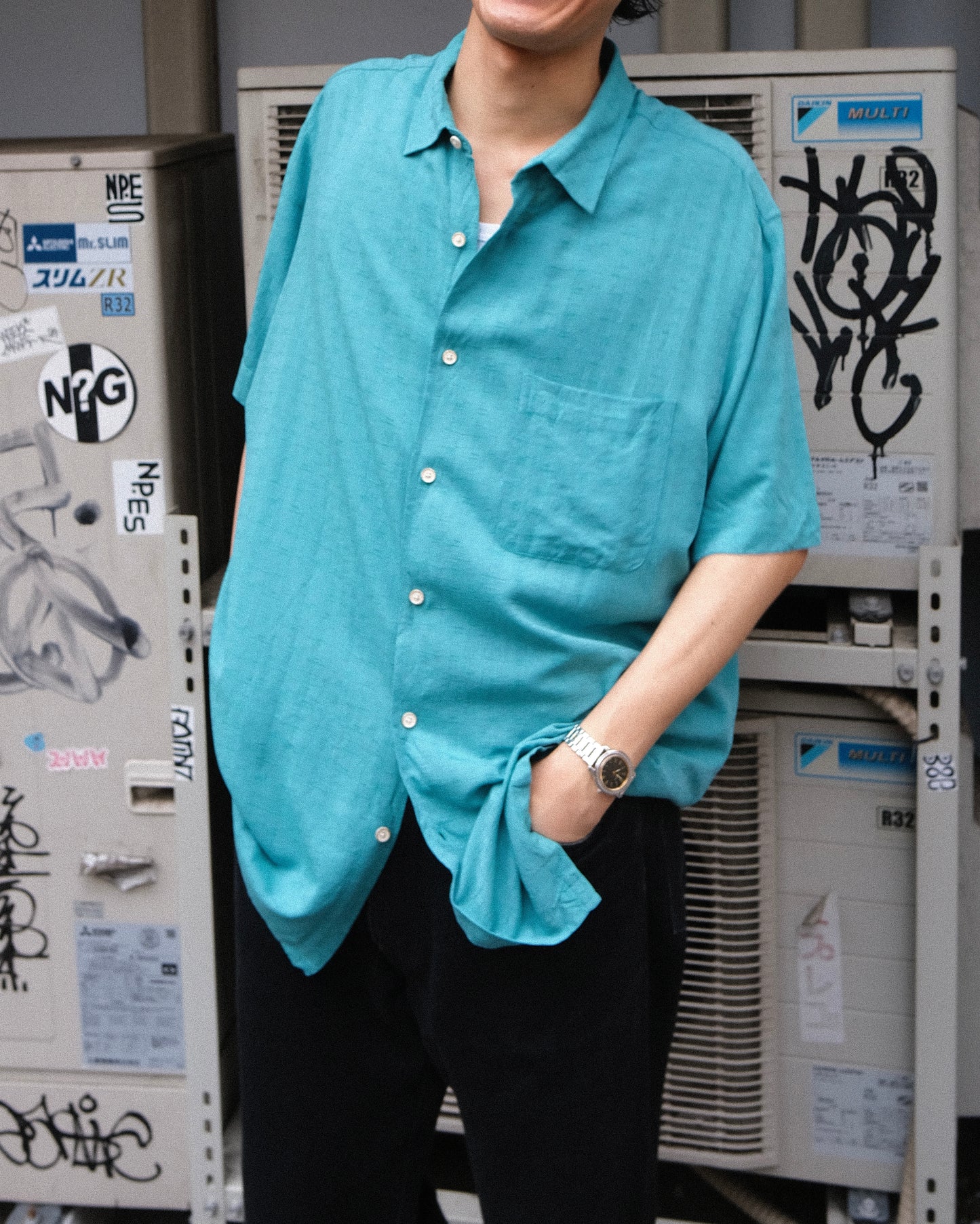 CLUB ROOM Luxury - Silk Blend Short Sleeve Shirt