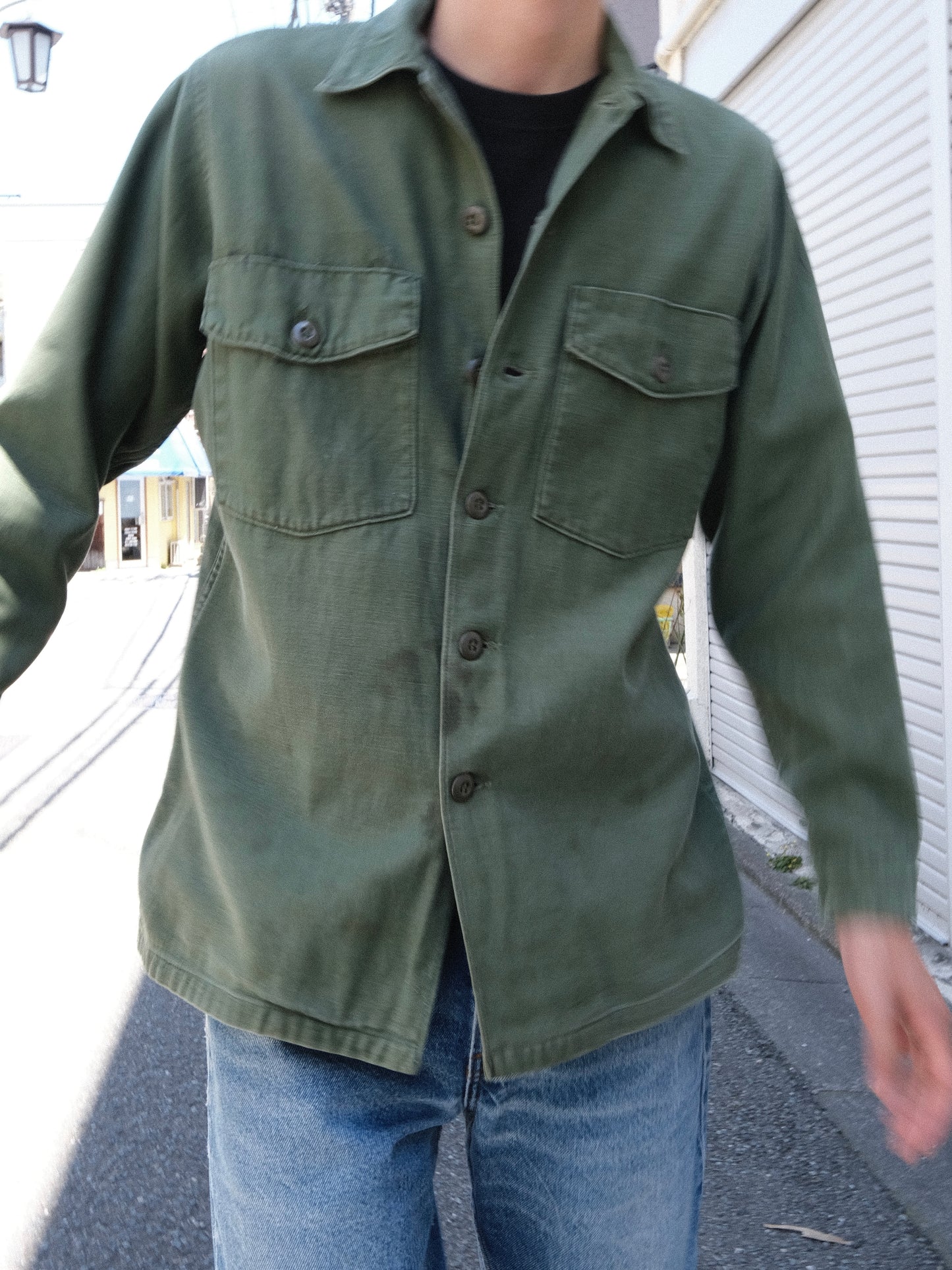 Cotton Satten Military Shirt