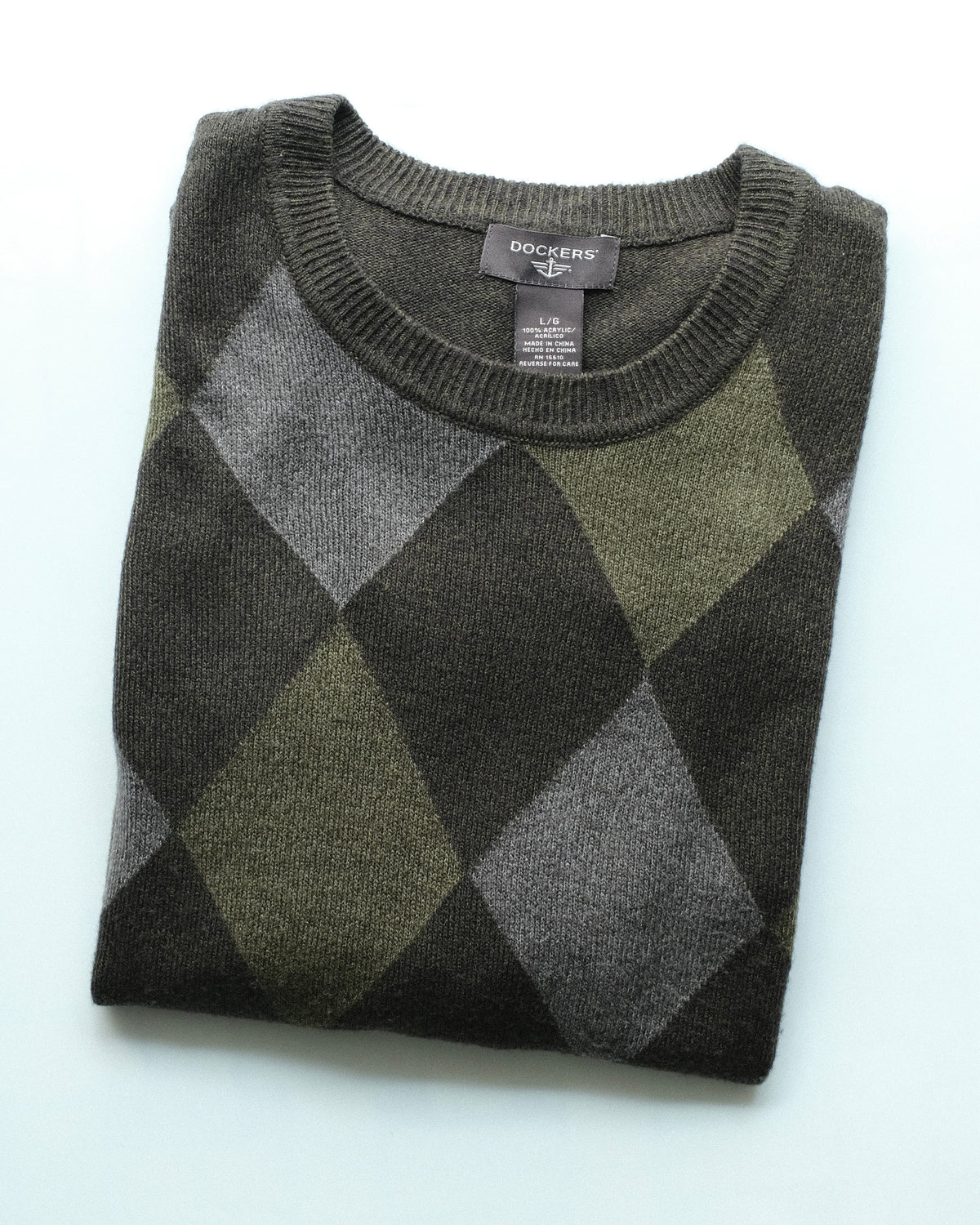 DOCKERS - Argyle Acrylic Crew Neck Knit